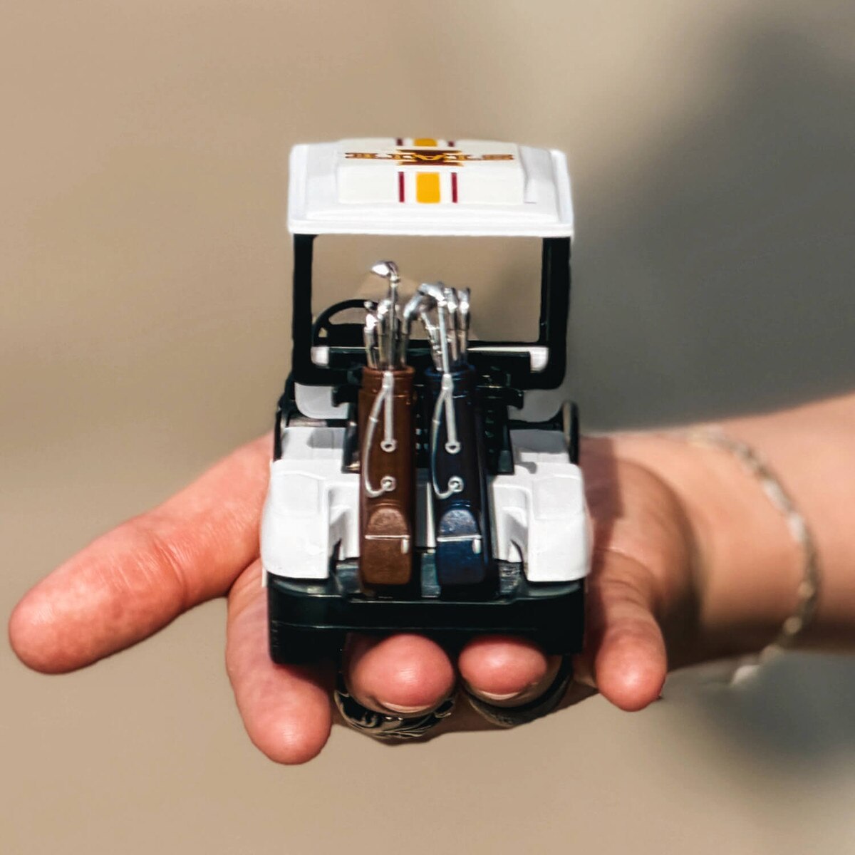 I-State White Toy Golf Cart back view